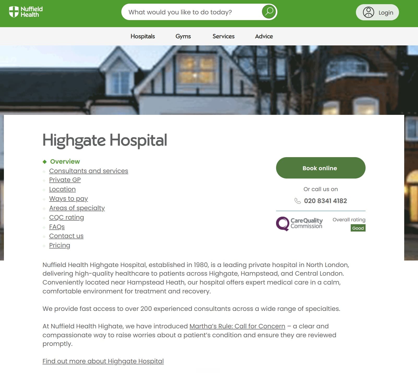 Assertive worked with Highgate Hospital and the Aspen Healthcare Brand to improve new patient enquiries via SEO for hospital services.