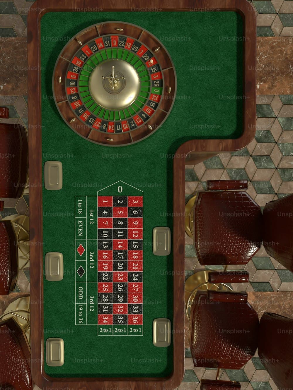 Roulette table layout