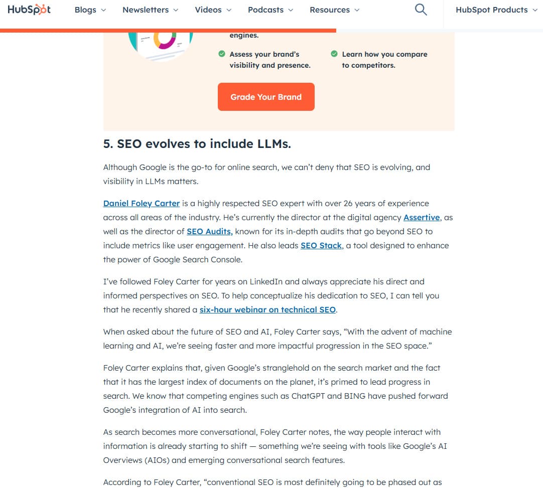 Links on Hubspot.com