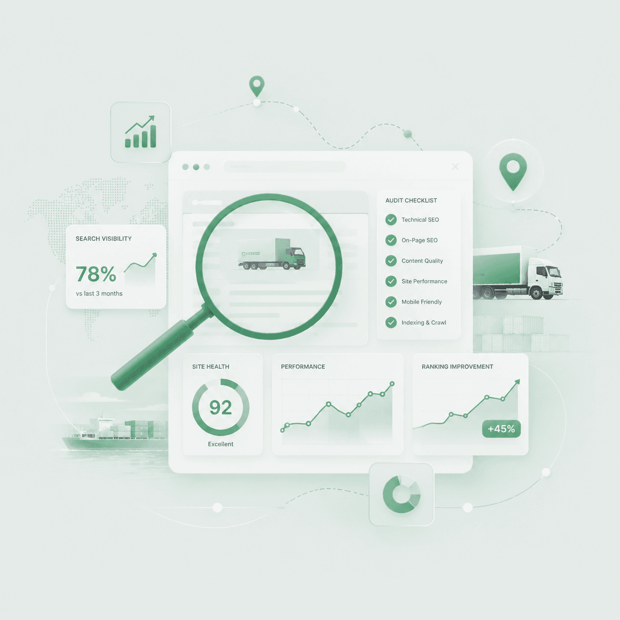 Free SEO audit for transport and logistics companies
