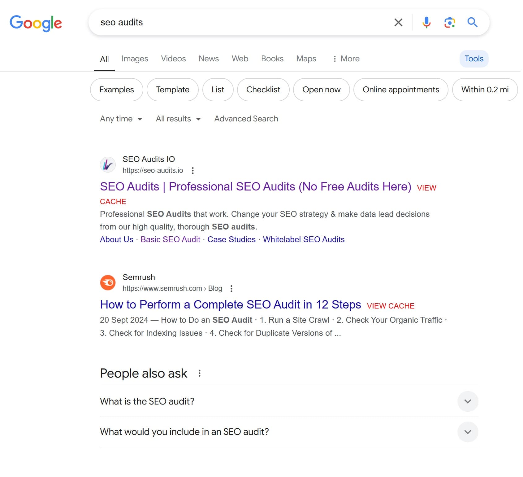 Assertive SEO Audits - ranking our own assets